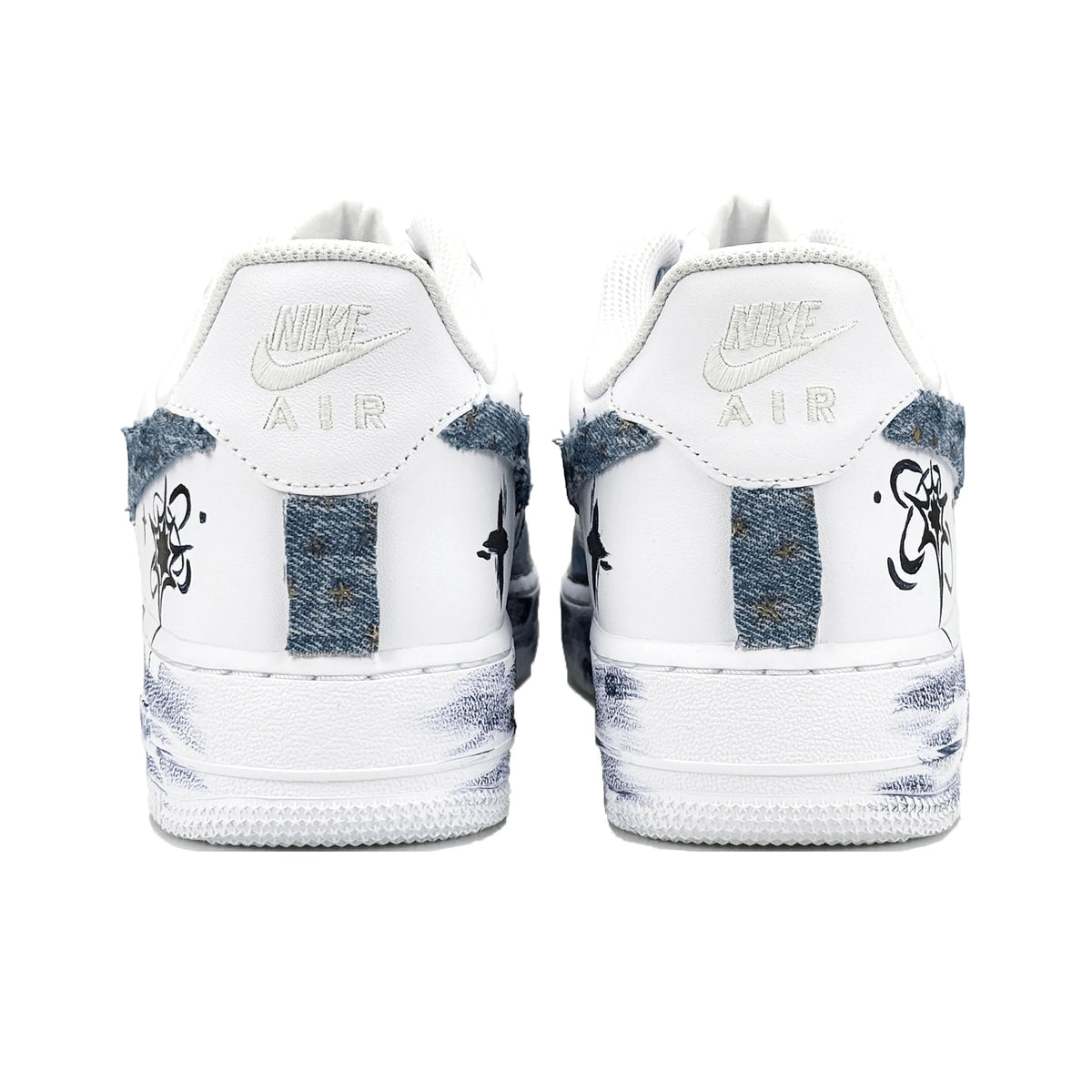 [Custom Deep-Sea Star] Air Force 1 Skateboarding Shoes Unisex Denim Style