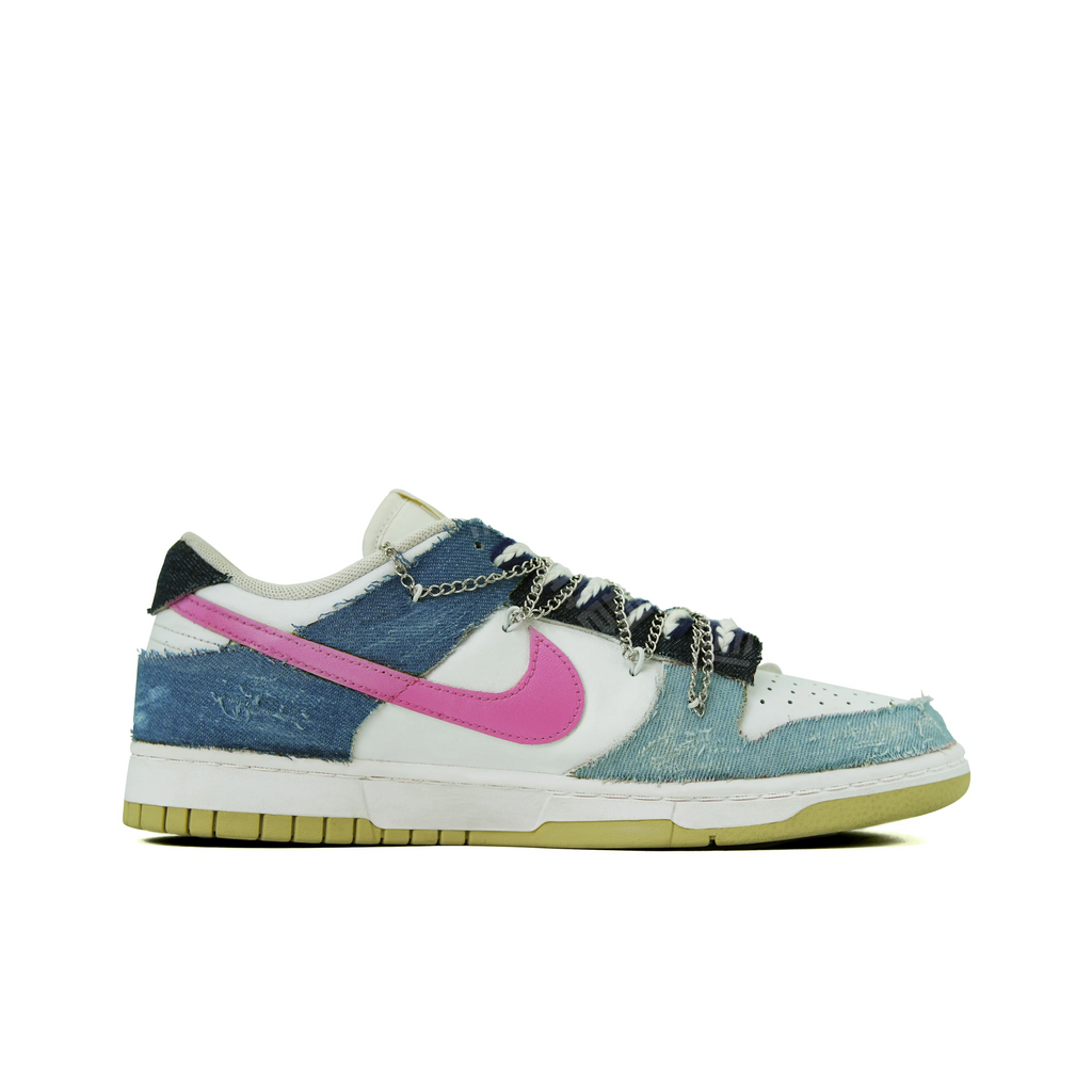 [Custom Denim Star] Dunk Low Skateboarding Shoes Unisex Denim Style