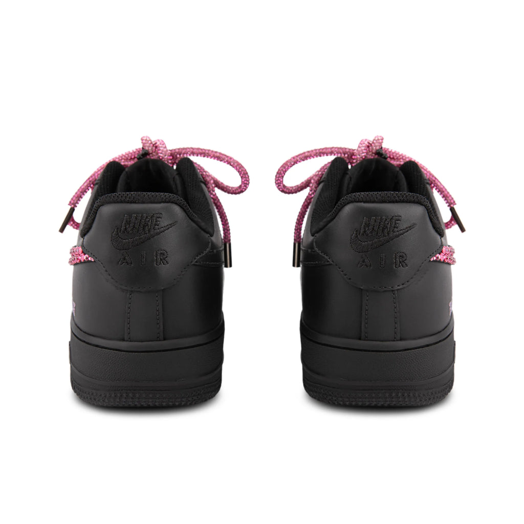 [Customized Diamond Alliance] Air Force 1 Low-top Shoes Unisex Blcak With Diamond Decoration