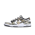 [Custom Gold Rush] Dunk Low Skateboard Shoes Unisex Black/White/Gold
