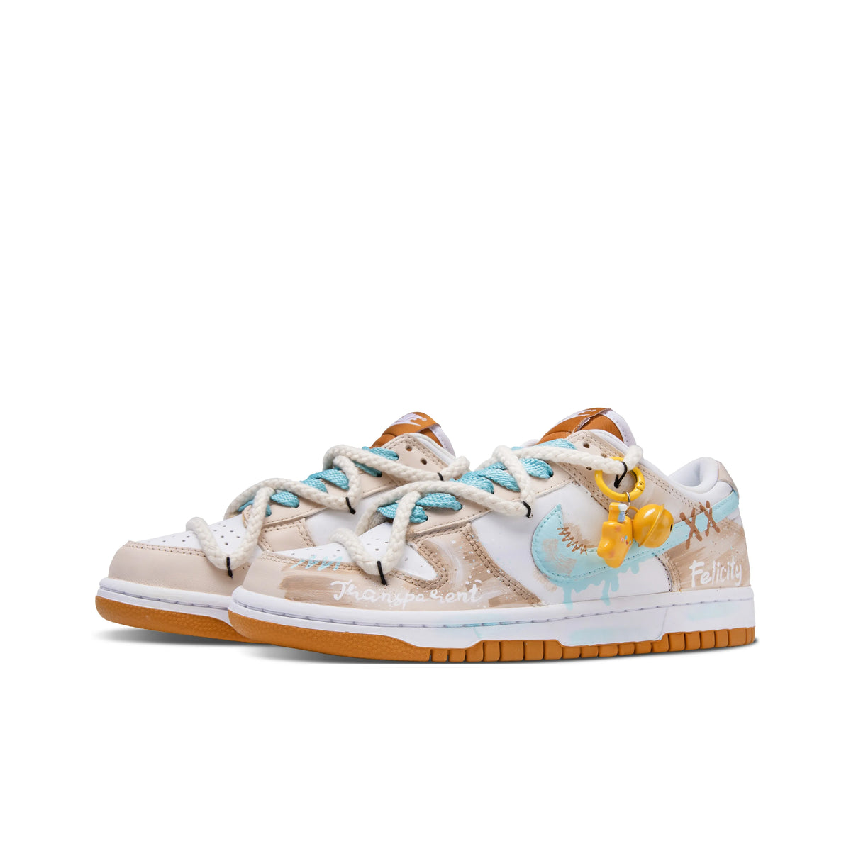 [Custom Orange Sugar Cubes] Dunk Skateboarding Shoes Unisex Low-top Orange/Blue