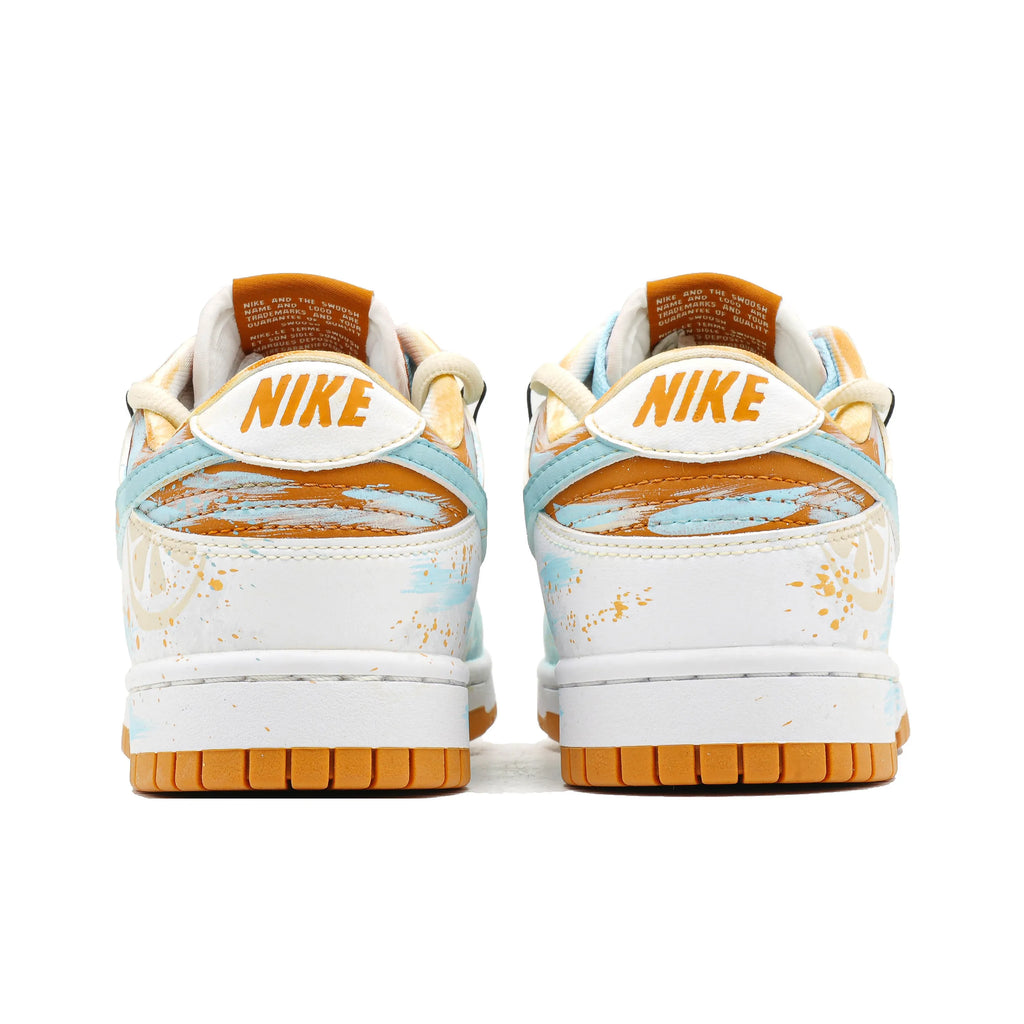 [Custom Orange Beach] Dunk Skateboarding Shoes Unisex Orange/Blue