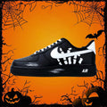 [Custom Bone hand]  Air Force 1 Skateboard Shoes Unisex Low-Top Black/White