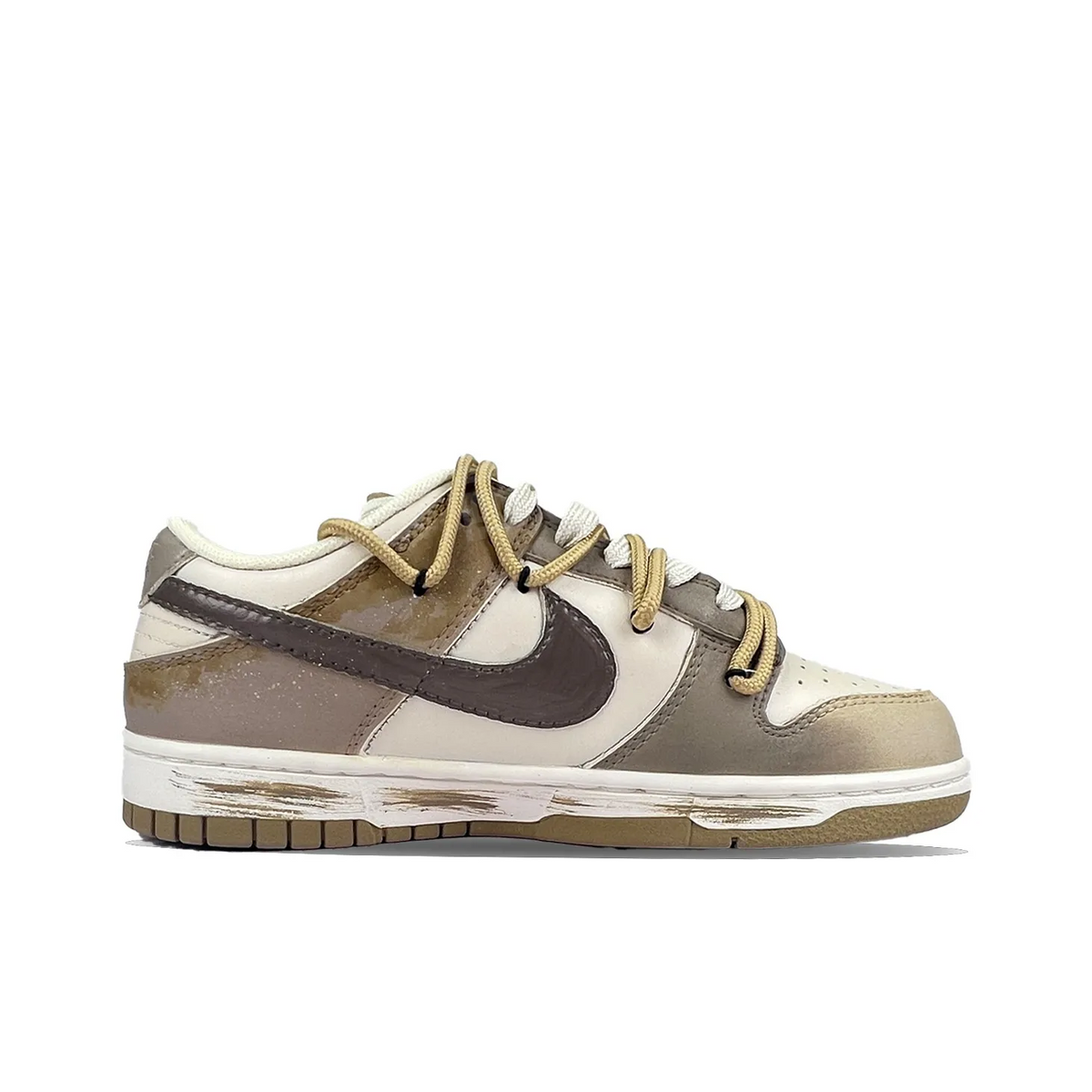 [Custom Bear Biscuit] Dunk Skateboarding Shoes Unisex Graffiti Brown