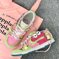 [Custom Alligator Cookies] Dunk Low Skateboarding Shoes Unisex Green/Pink