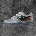 [Custom American graffiti men's style in gray and black]  Air Force 1 Skateboarding Shoes Men