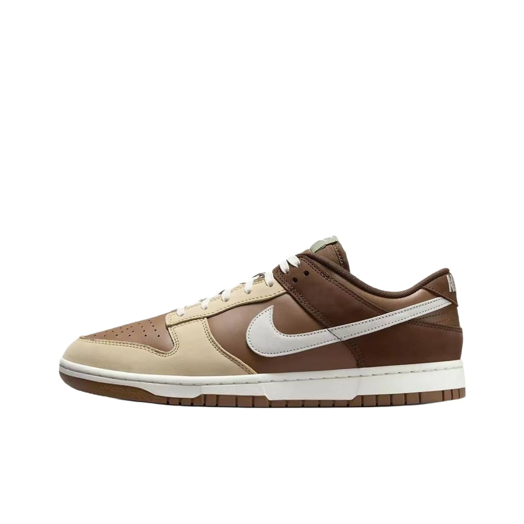 [Custom Coffee Mark] Dunk Skateboarding Shoes Unisex Low-top Brown Distressed Style