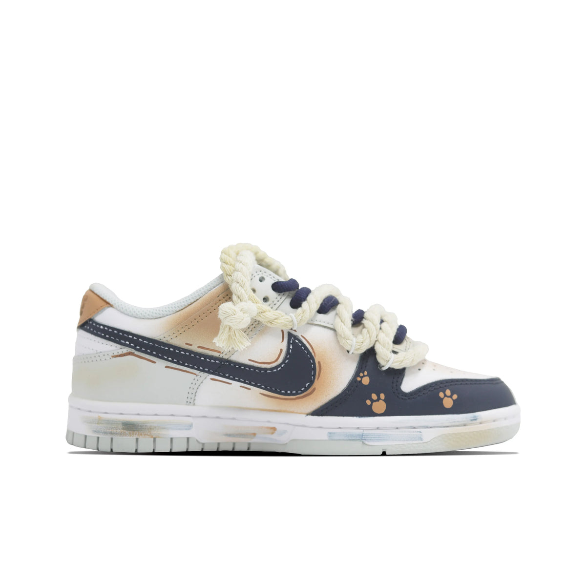 [Custom Capybara] Dunk Skateboarding Shoes Unisex Hand-painted Cute Style Deep Blue/Brown