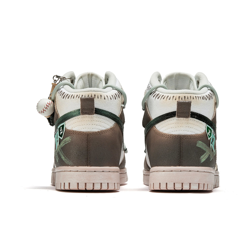 [Custom Baseball League] Dunk High-top Skateboarding Shoes Unisex Brown