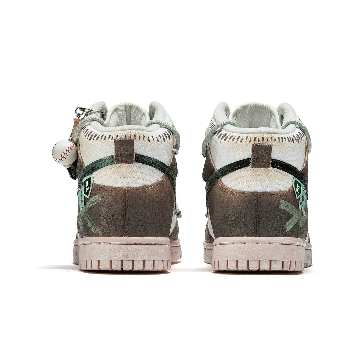[Custom Baseball League] Dunk High-top Skateboarding Shoes Unisex Brown