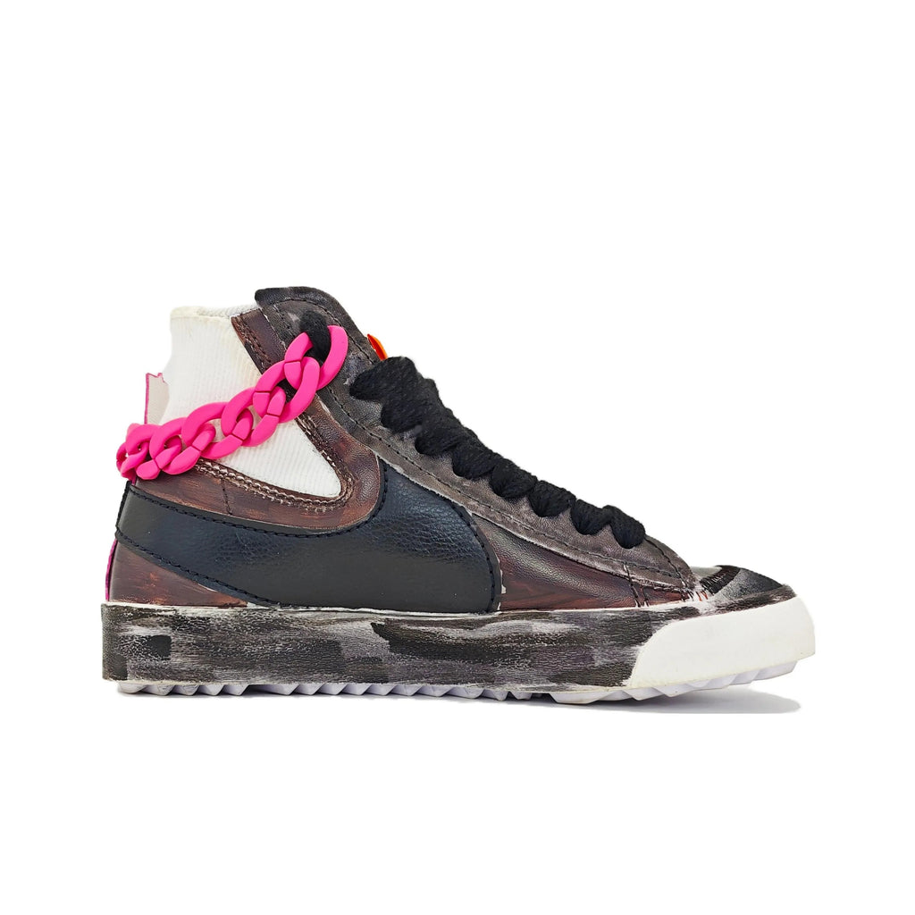 [Custom All Week] Blazer 77 Jumbo High Top Unisex Skateboarding Shoes Black/Pink