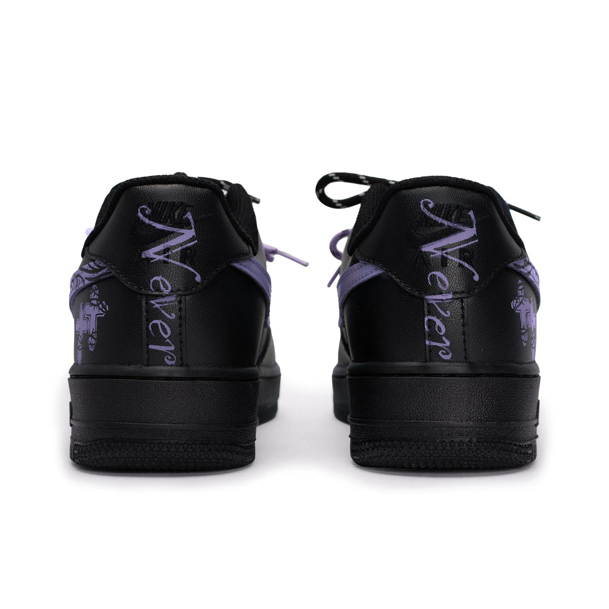 [Custom Graffiti Hand-Painted Floral Pattern Black Tiffany] Air Force 1 Skateboarding Shoes Unisex