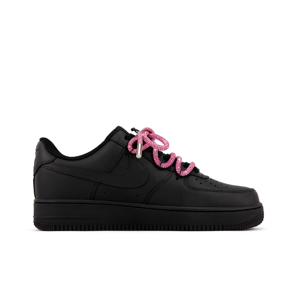[Customized Diamond Alliance] Air Force 1 Low-top Shoes Unisex Blcak With Diamond Decoration