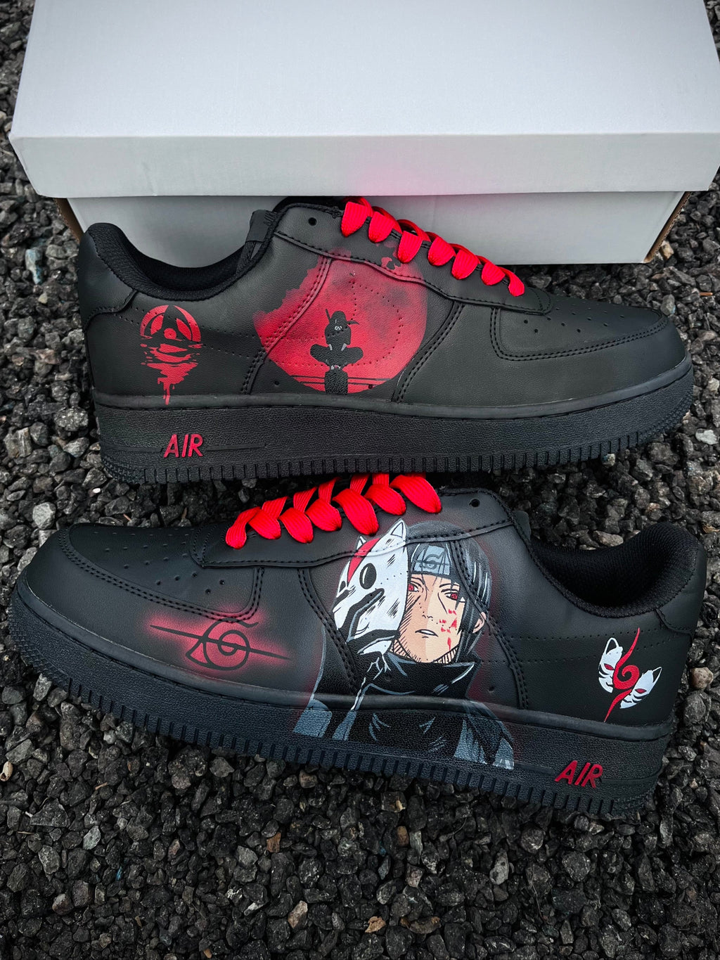 [Custom Itachi Black] Air Force 1 Skateboarding Shoes Unisex