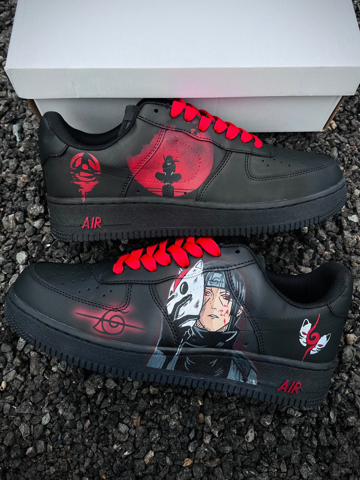 [Custom Itachi Black] Air Force 1 Skateboarding Shoes Unisex