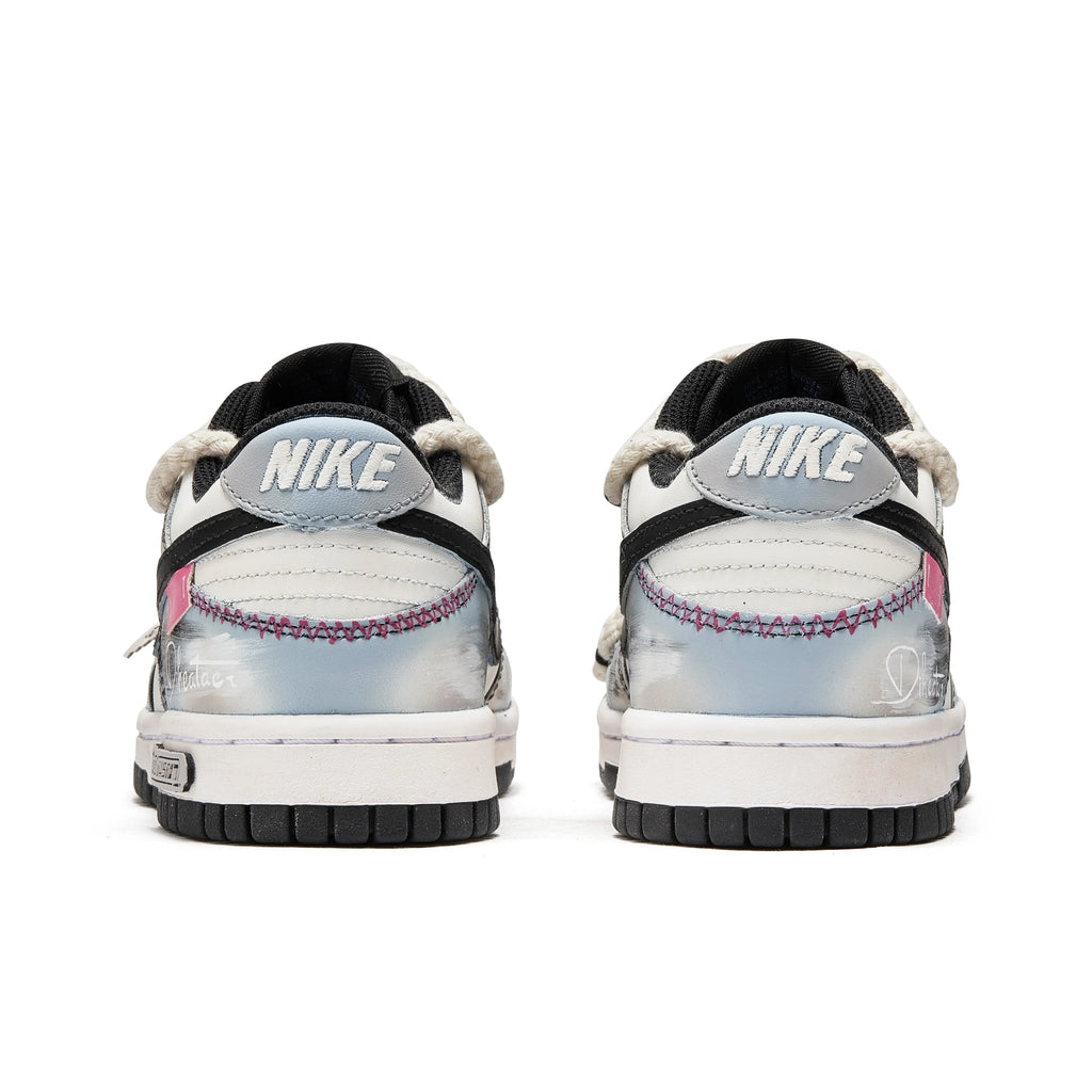 [Custom Poetic Street Narratives] Dunk Skateboarding Shoes Unisex Graffiti Blue/Gray