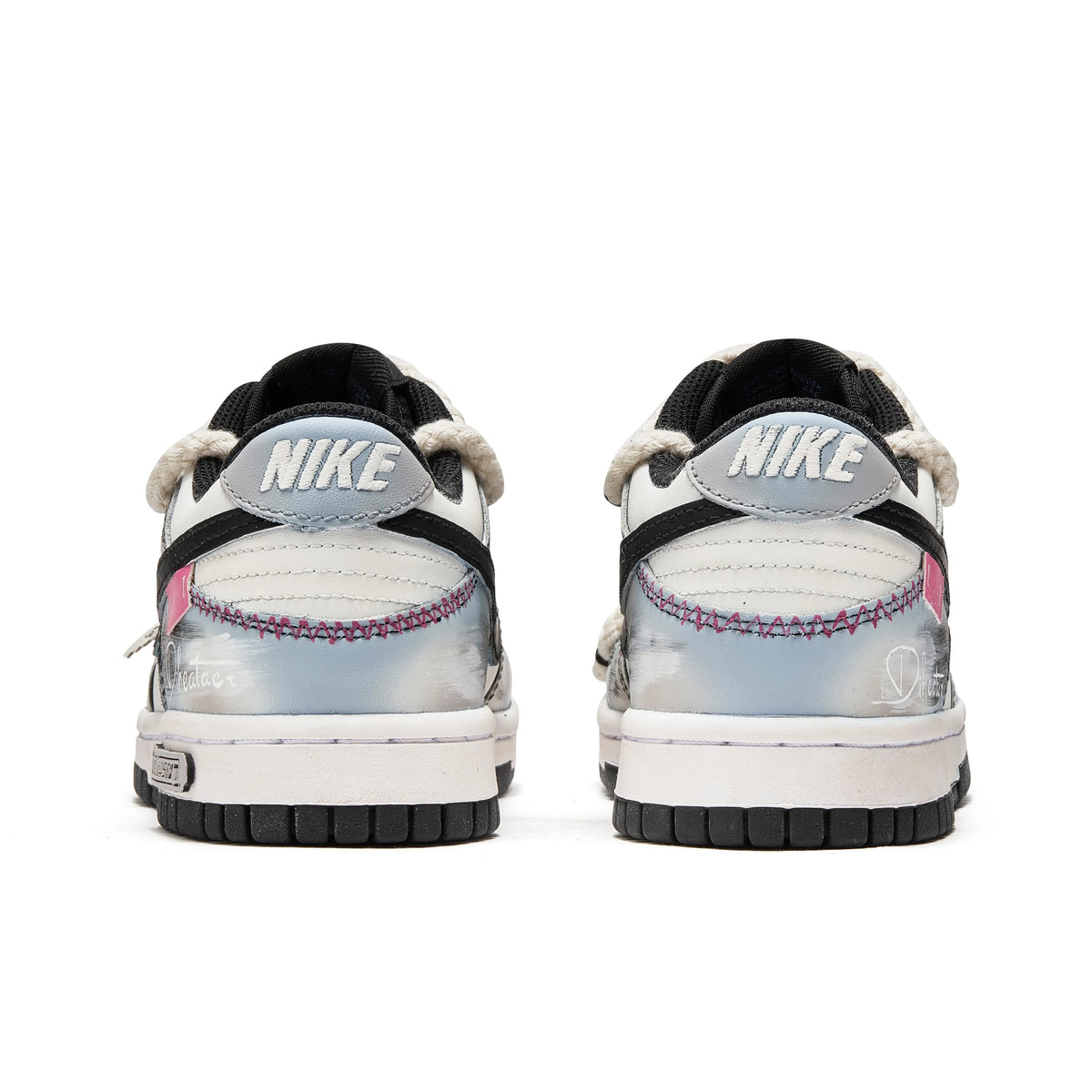 [Custom Poetic Street Narratives] Dunk Skateboarding Shoes Unisex Graffiti Blue/Gray