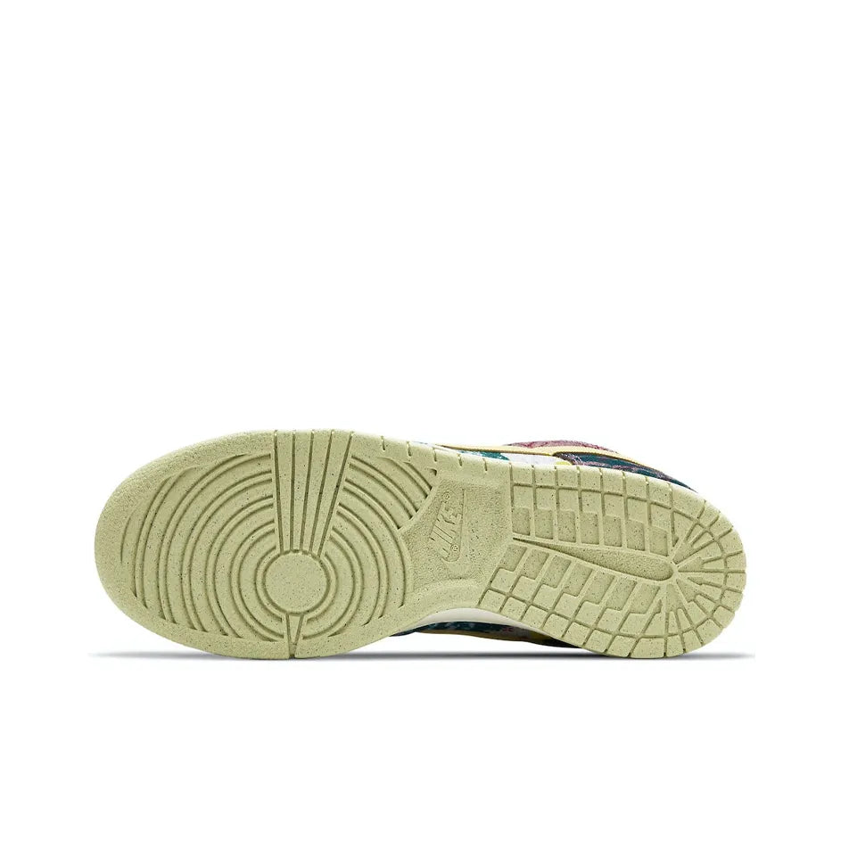 [Custom Lemon Yellow, Small Cashew Flower] Sailcloth Dunk Skateboarding Shoes Unisex
