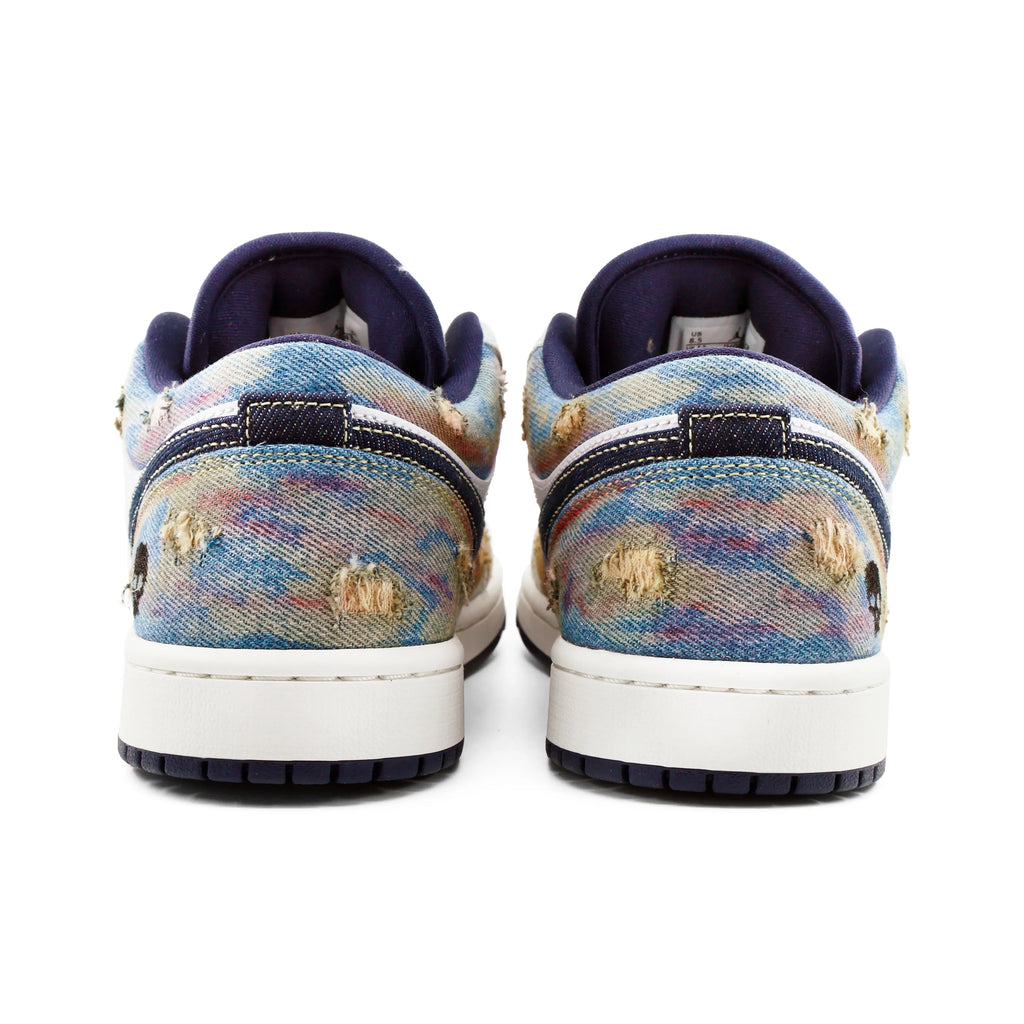 [Custom Doomsday Battleground] Air Jordan Low - Top Skateboarding Shoes Unisex Faded Color Denim Style