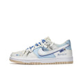 [Custom Blue Moment] Dunk Low Skateboard Shoes Unisex White/Blue