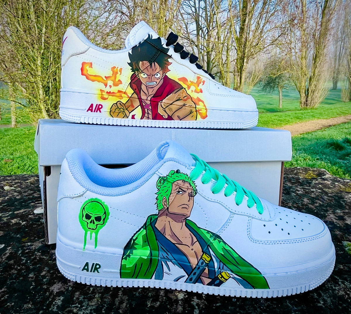 [Custom One Piece Luffy x Zoro] Air Force 1 Skateboarding Shoes Unisex