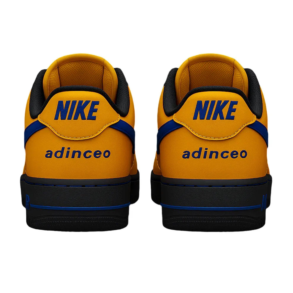 [Custom Cruz X Cars] Air Force 1 Skateboarding Shoes Unisex Low-top Yellow/Blue