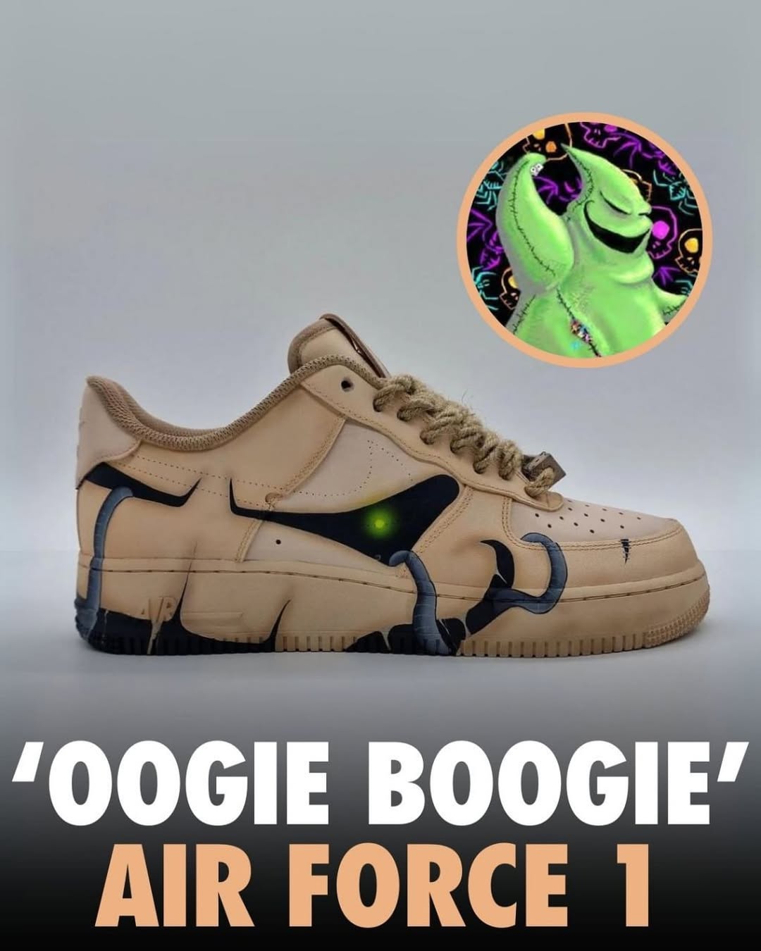 [Custom Hand-painted - Oogie Boogie] Air Force 1 Skateboarding Shoes Unisex