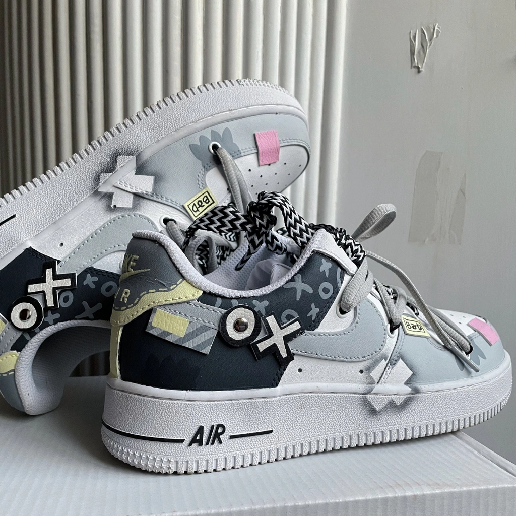 [Custom Men's black radio] Male  Air Force 1 Low Skate shoes