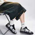[Custom Men's Dark Ghost]  Air Force 1 Skateboard Shoes Unisex Low-Top White