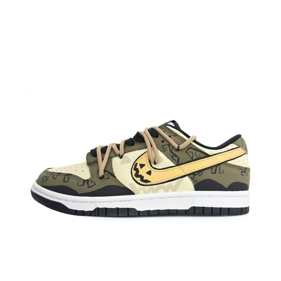 [Custom Mistblack Cat] Dunk Skateboarding Shoes Unisex Low-top Green