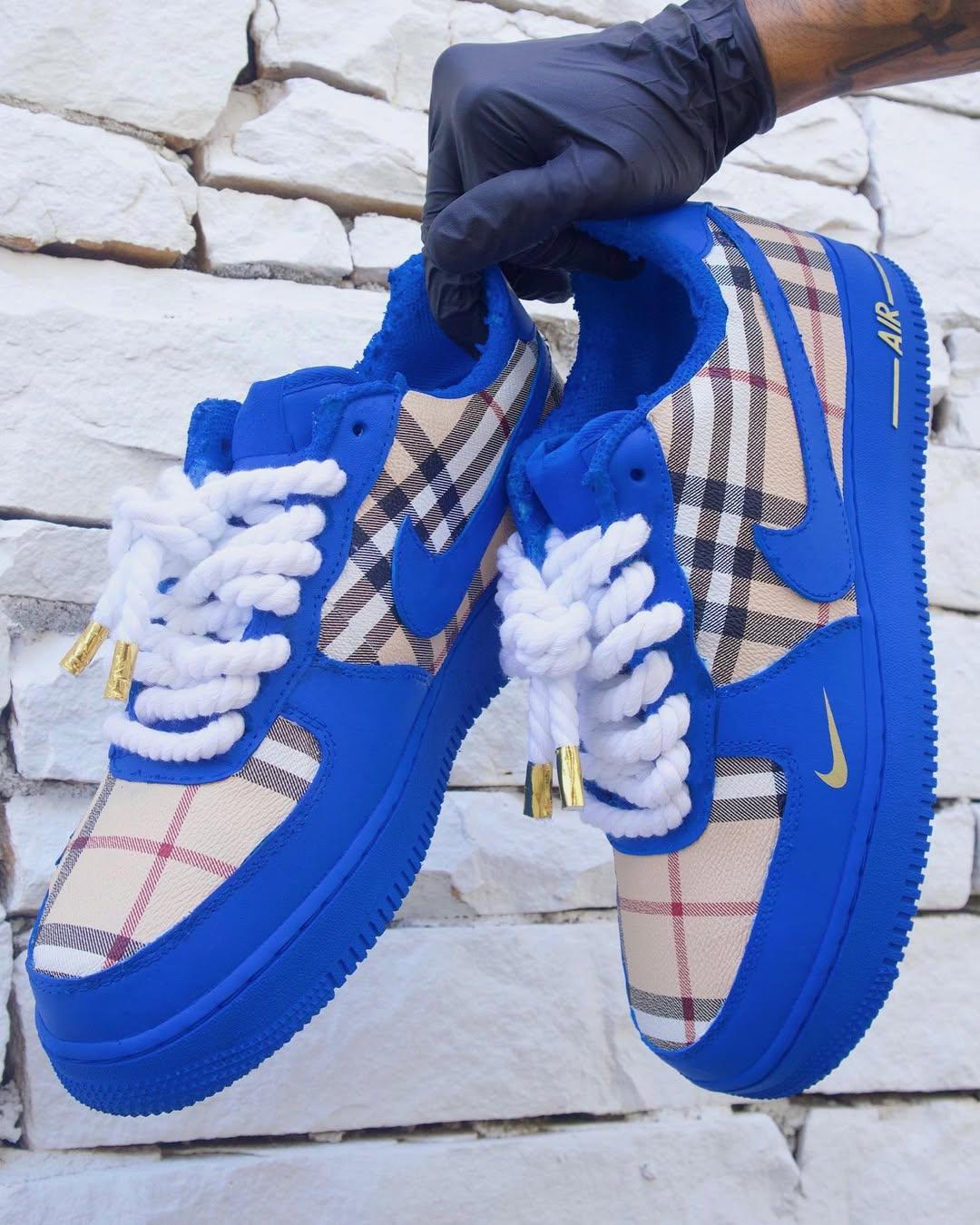 [Customized Tahitian] Air Force 1 Shoes Unisex Hand Painted Pink/White/Red/Blue