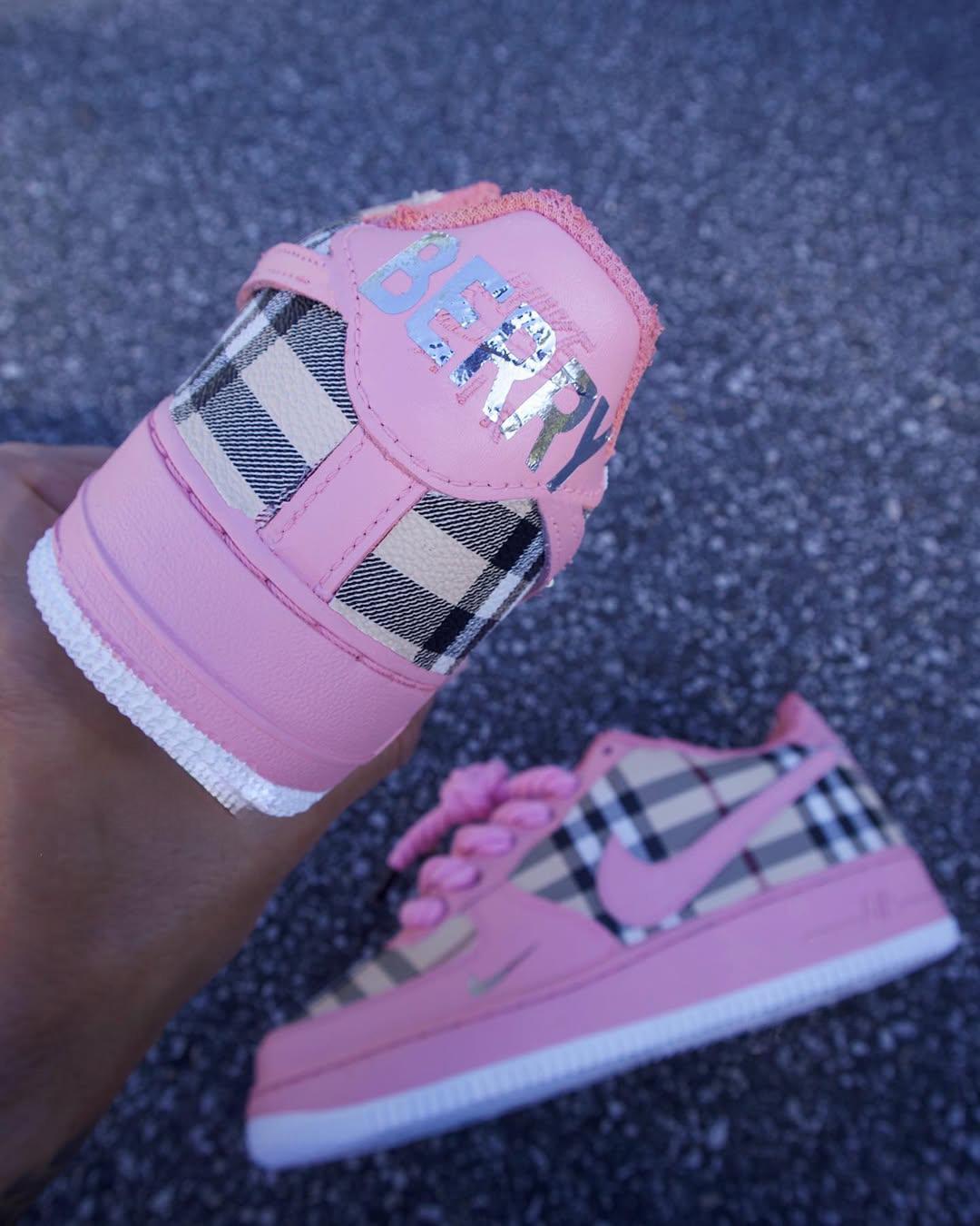 [Customized Tahitian] Air Force 1 Shoes Unisex Hand Painted Pink/White/Red/Blue