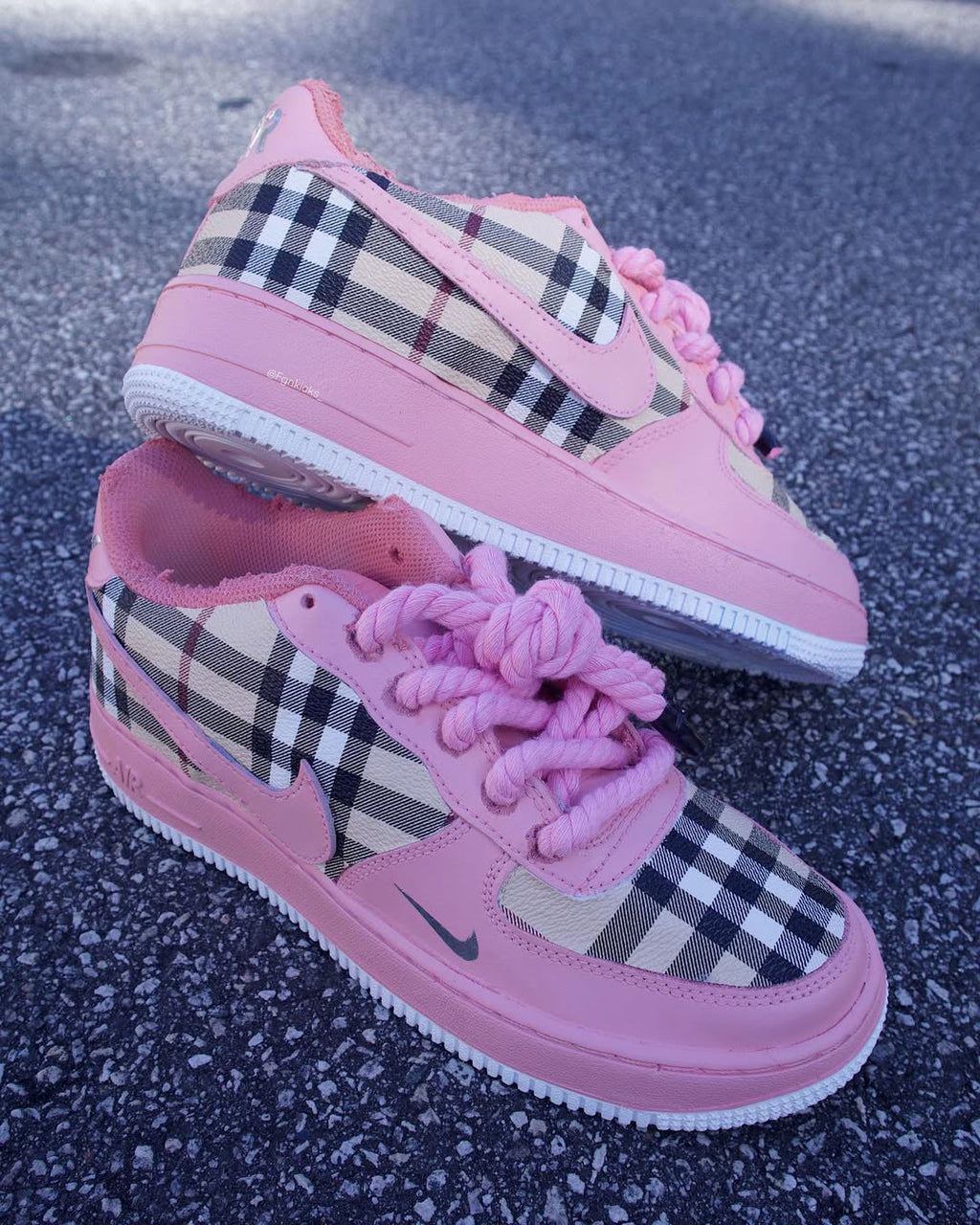 [Customized Tahitian] Air Force 1 Shoes Unisex Hand Painted Pink/White/Red/Blue
