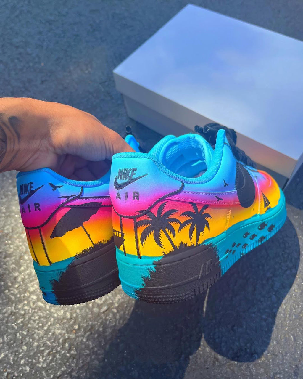 [Customized Coast] Air Force 1 Low-Top Shoes Unisex Gradient Color Hand-Painted