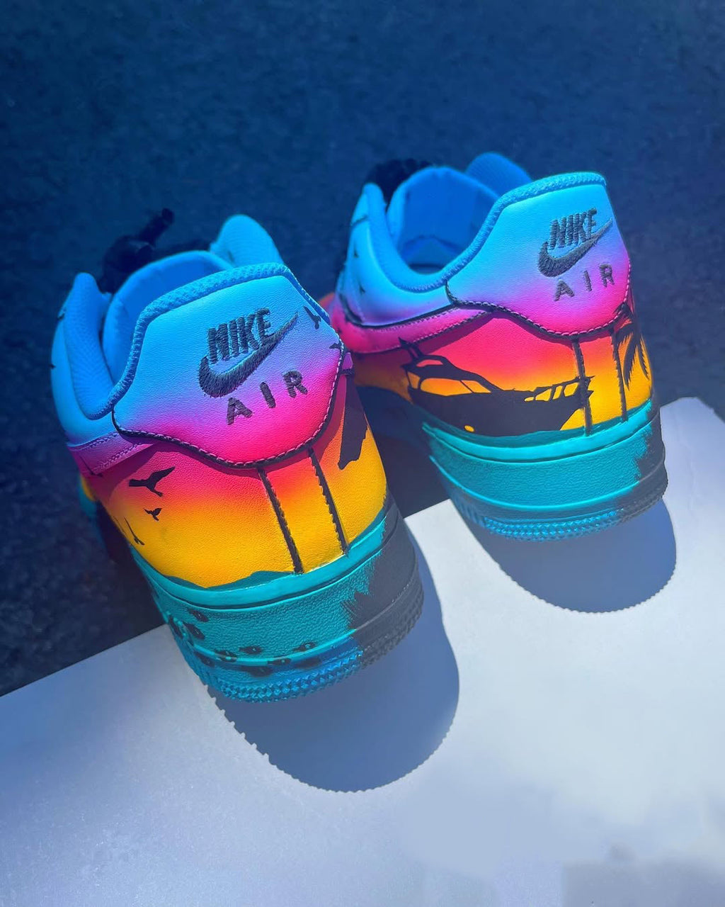 [Customized Coast] Air Force 1 Low-Top Shoes Unisex Gradient Color Hand-Painted