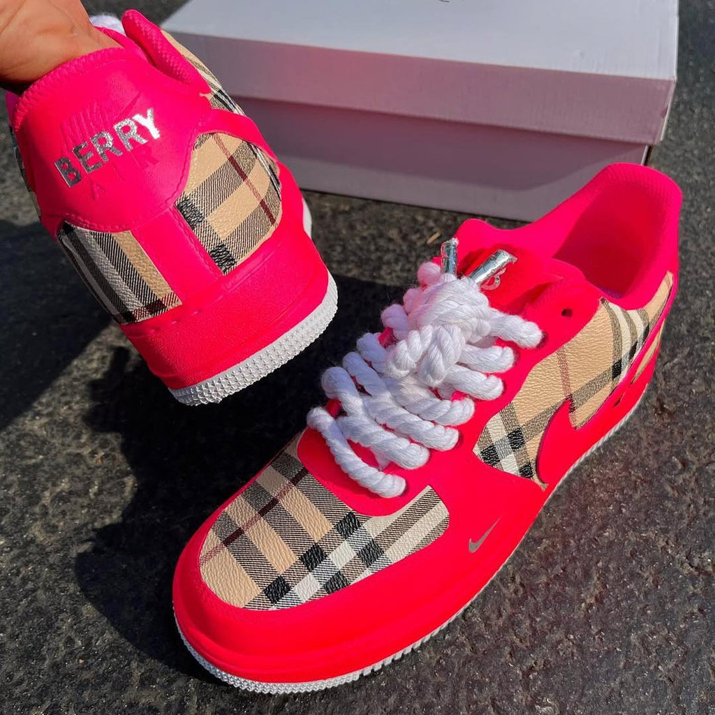 [Customized Tahitian] Air Force 1 Shoes Unisex Hand Painted Pink/White/Red/Blue