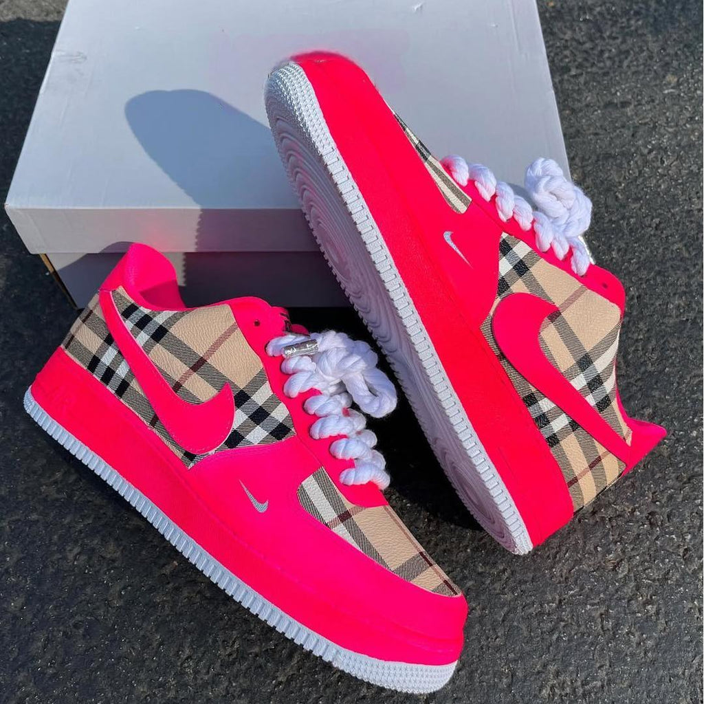 [Customized Tahitian] Air Force 1 Shoes Unisex Hand Painted Pink/White/Red/Blue