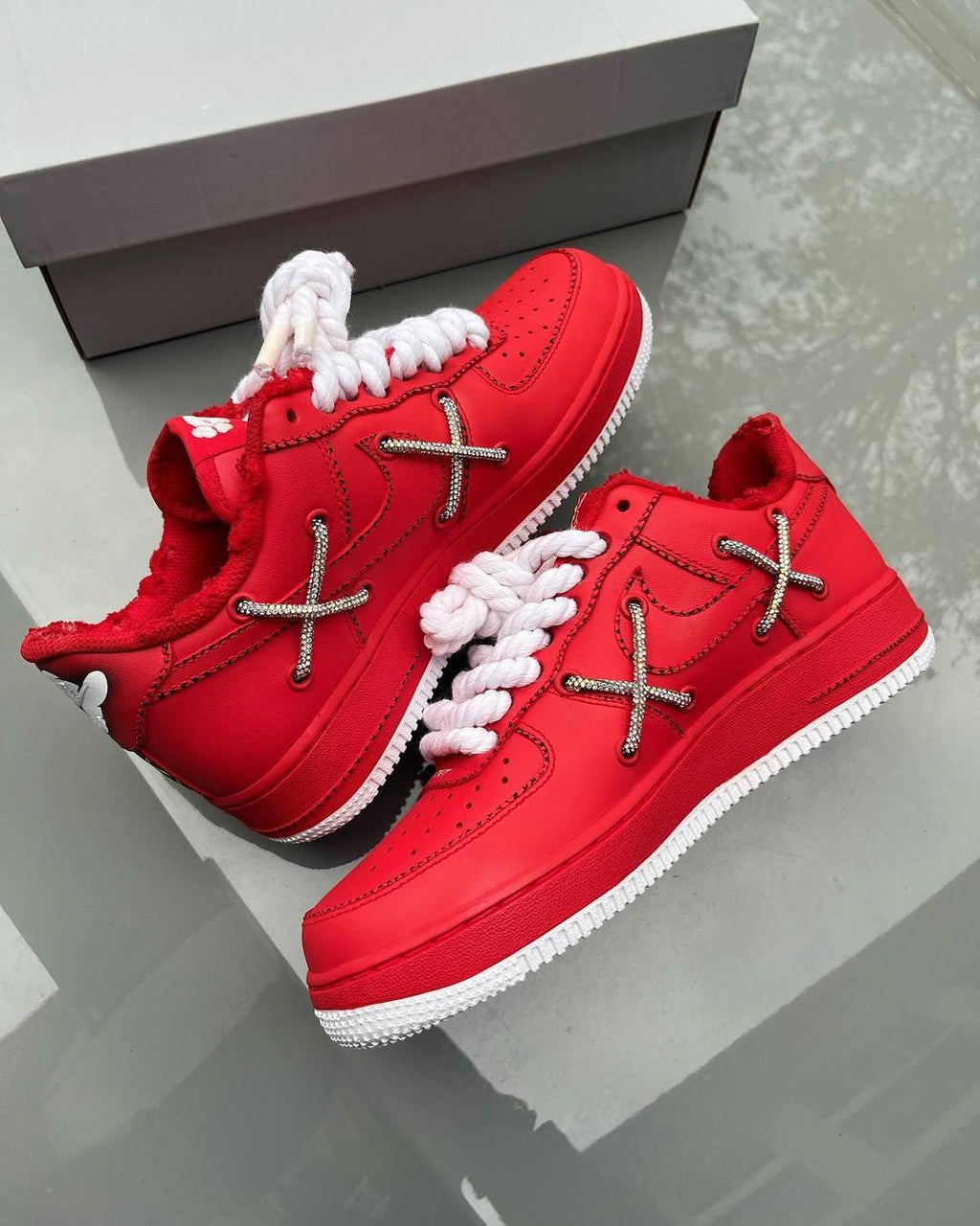 [Customized AF1×KAWS] Air Force 1 Graffiti Distressed Shoes Unisex Cyan/Red/Purple/Pink/Green
