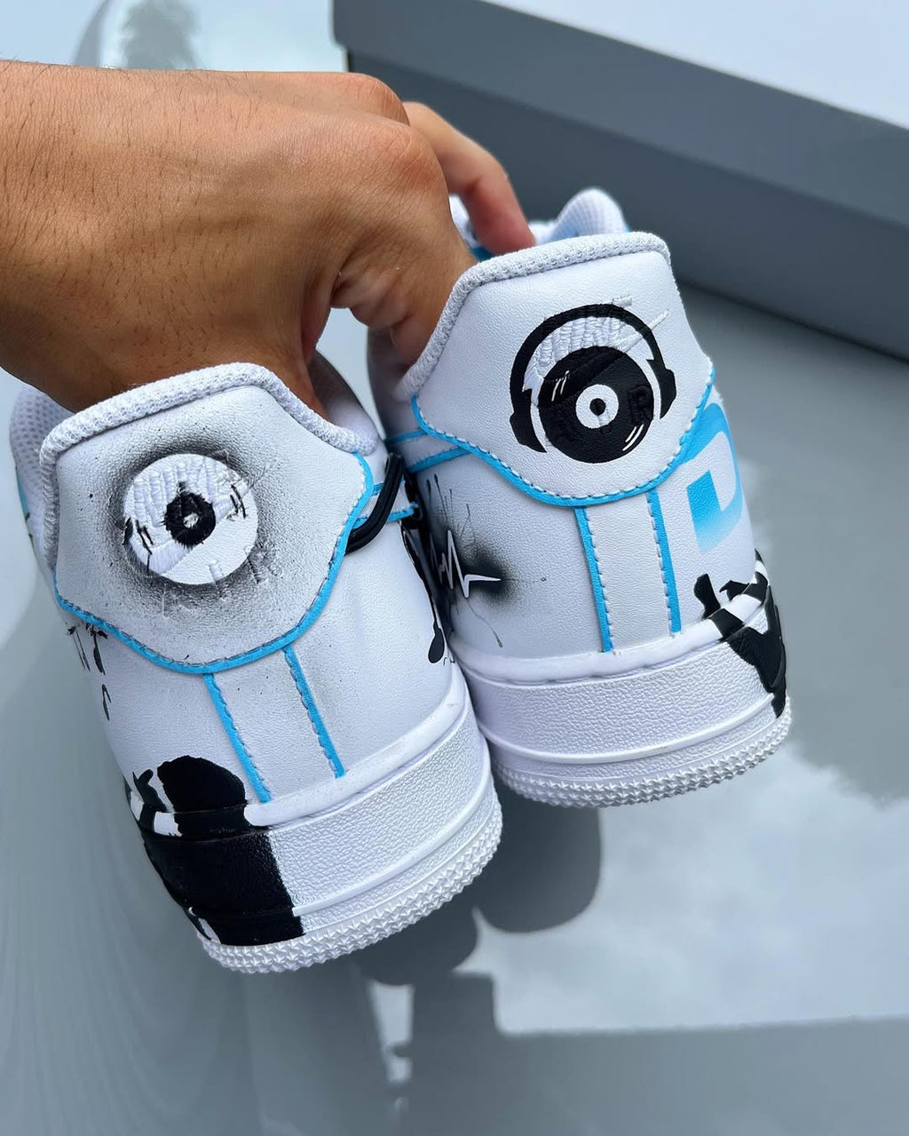 [Customized Music Station] Air Force 1 Shoes Unisex Hand Painted  White