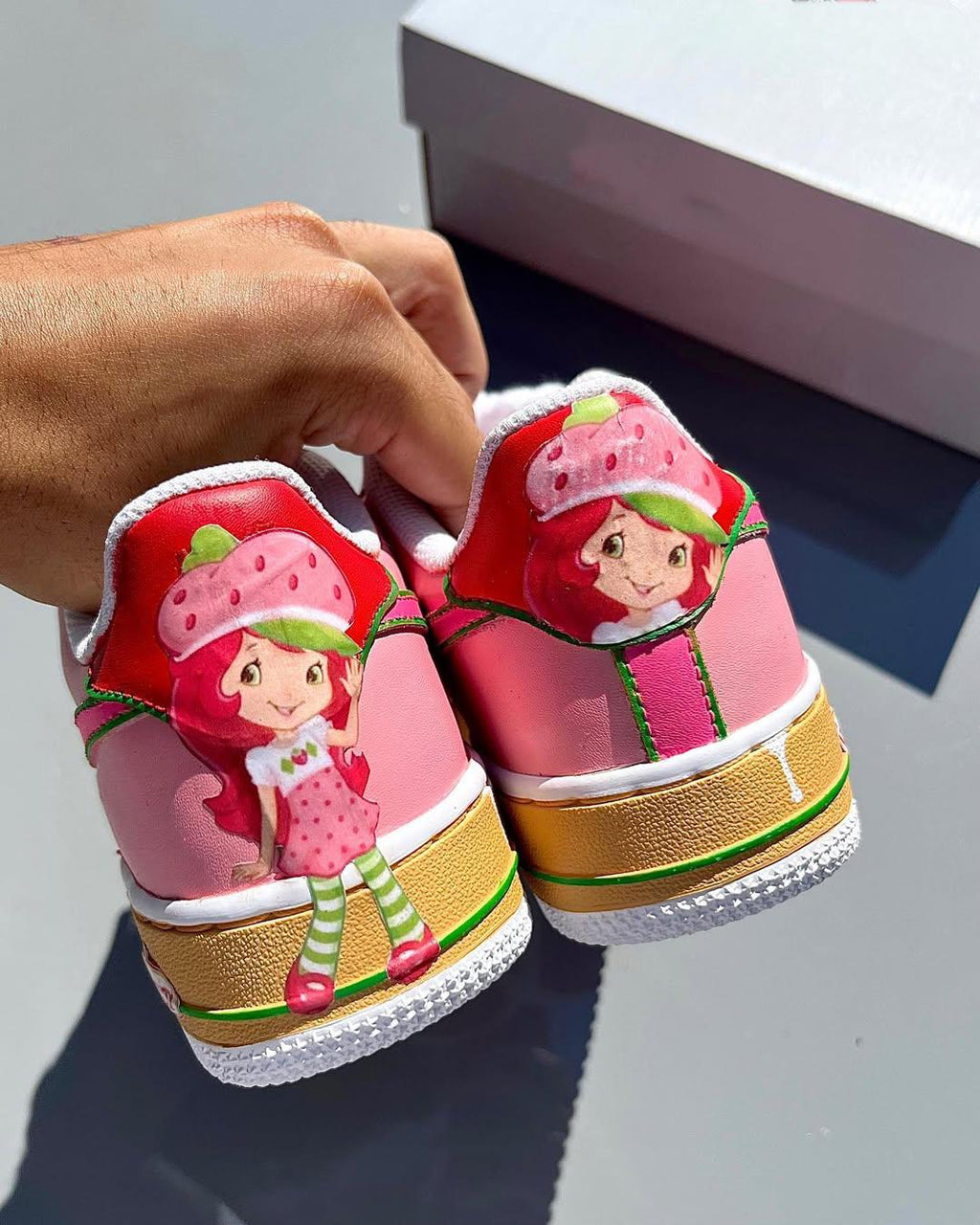 [Customized Strawberry Shortcake] Air Force 1 Shoes Unisex Hand Painted Pink