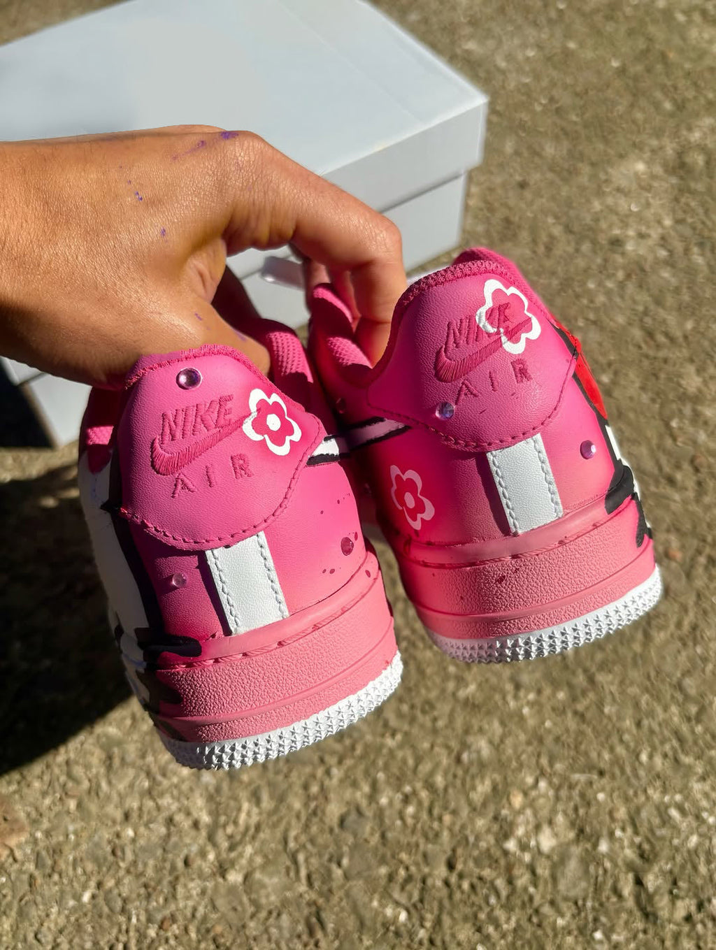 [Customized Kitty] Air Force 1 Shoes Unisex Hand Painted Pink