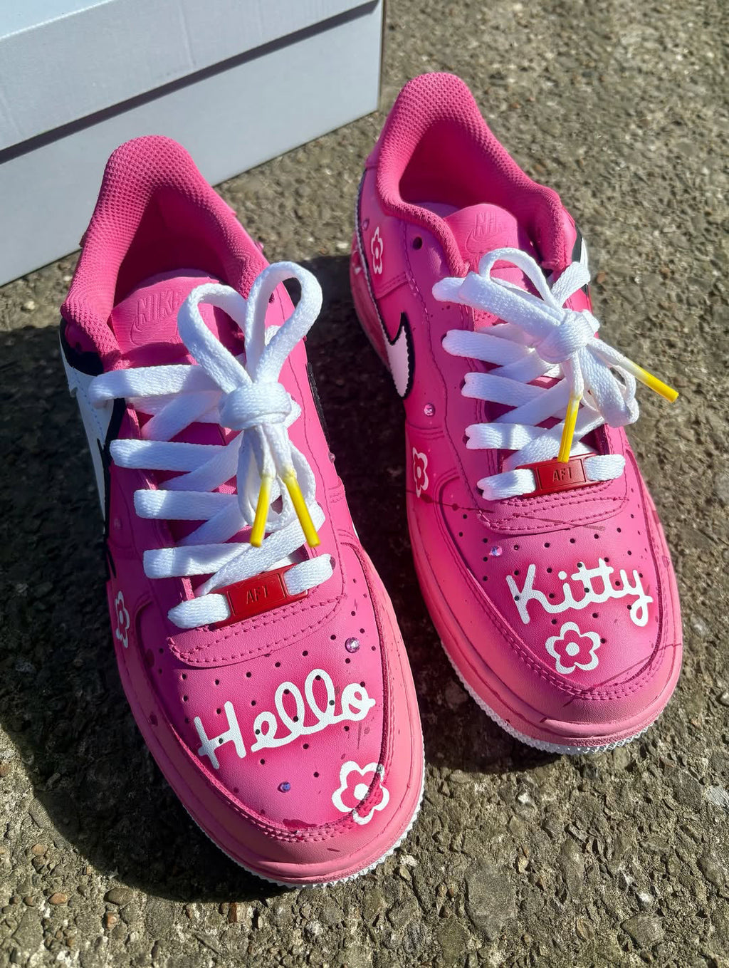 [Customized Kitty] Air Force 1 Shoes Unisex Hand Painted Pink