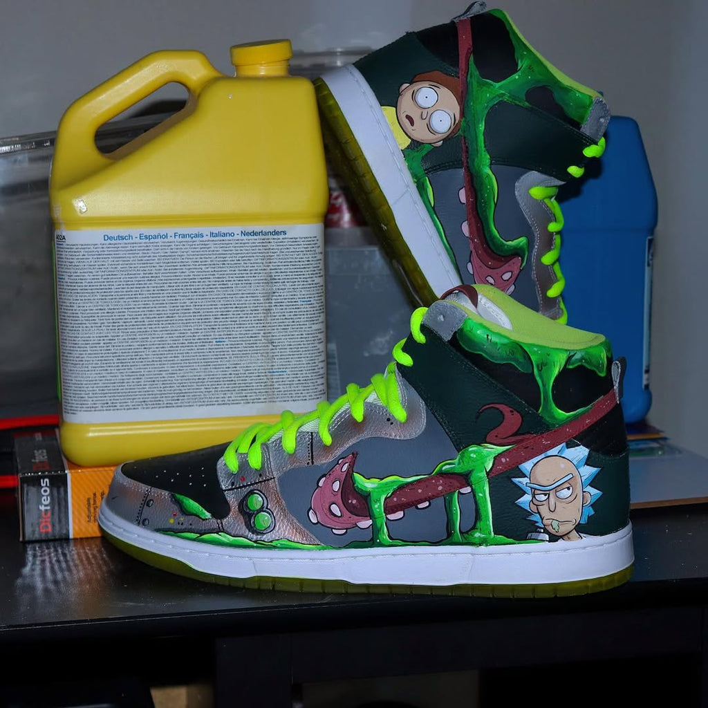 [Custom Rick and Morty] SB Dunk High Top Unisex Skateboarding Shoes
