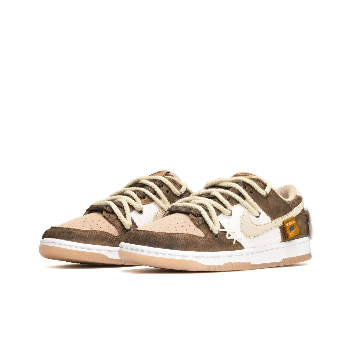 [Custom Bear Cub] Dunk Skateboarding Shoes Unisex Brown/White