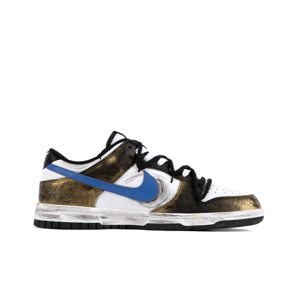 [Custom Ruyi Jingu Bang] Dunk Black Myth Goku Skateboarding Shoes Unisex Black and Gold