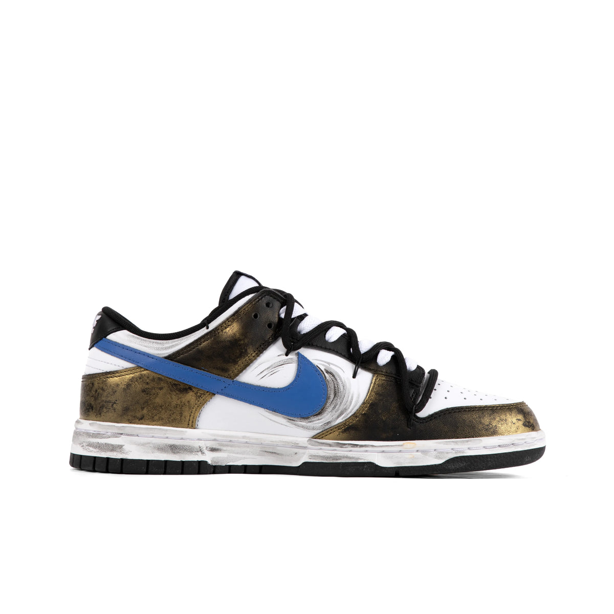 [Custom Ruyi Jingu Bang] Dunk Black Myth Goku Skateboarding Shoes Unisex Black and Gold