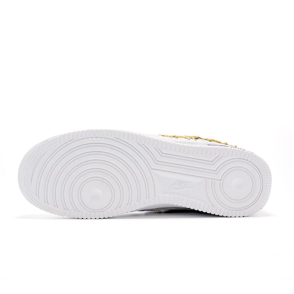 [Customized Floating Dreams, Shading, Water Lilies] Air Force 1 Shoes Unisex White/Brown