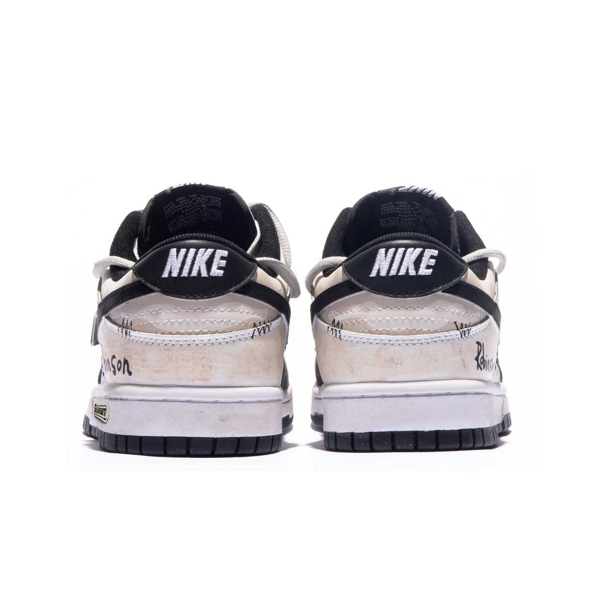 [Custom Robinson] Dunk Low Skateboard Shoes Unisex Black/Beige