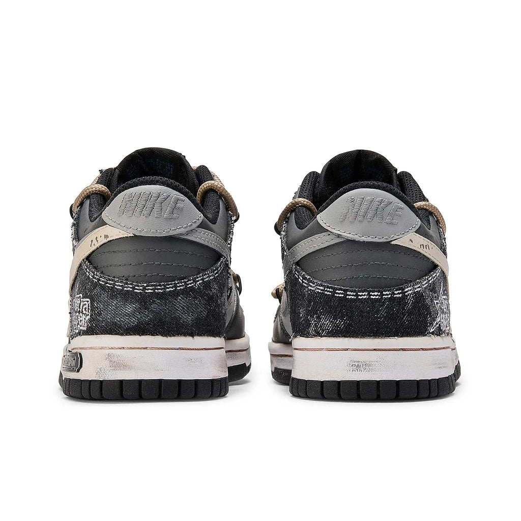[Custom Earthfall] Dunk Low Skateboarding Shoes Unisex Gray/Black