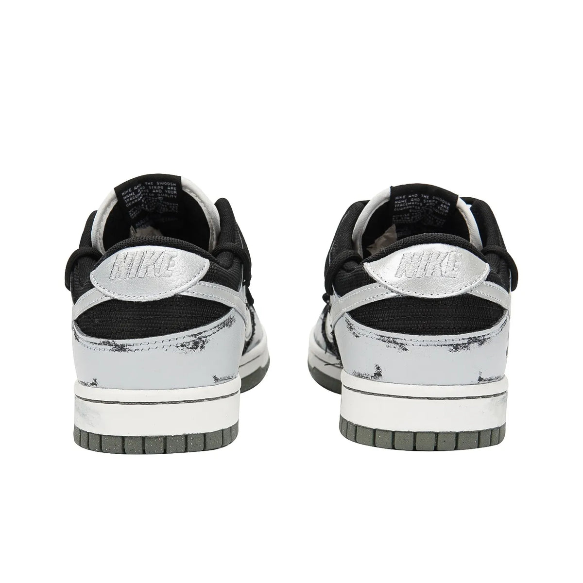 [Custom Dark Poker] Dunk Skateboarding Shoes Unisex Black/Gray/Silver